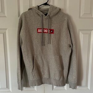 Nike Gray Hoodie with Red Logo